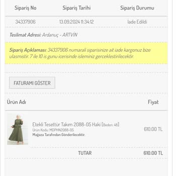 Para İadesi Sorunu: Sefamerve'den Alışverişte Hayal Kırıklığı