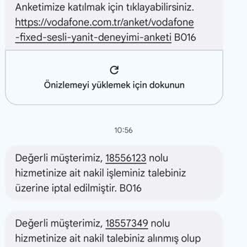 Vodafone Nakil İşlemi Sorunu ve İptal Mesajları