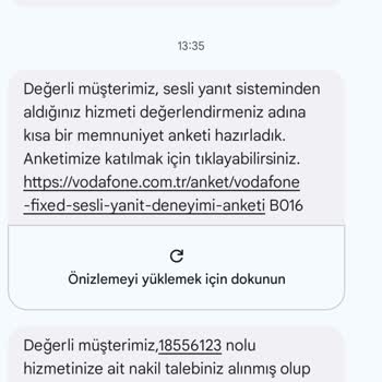 Vodafone Nakil İşlemi Sorunu ve İptal Mesajları