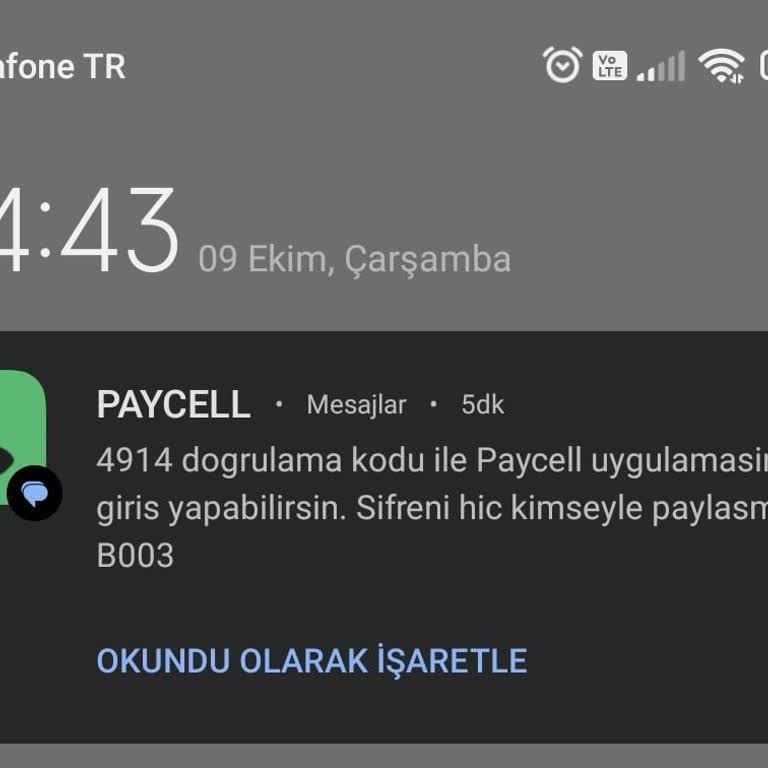 Paycell Bilinmeyen Mesaj Ve Hesap Güvenliği Endişesi!