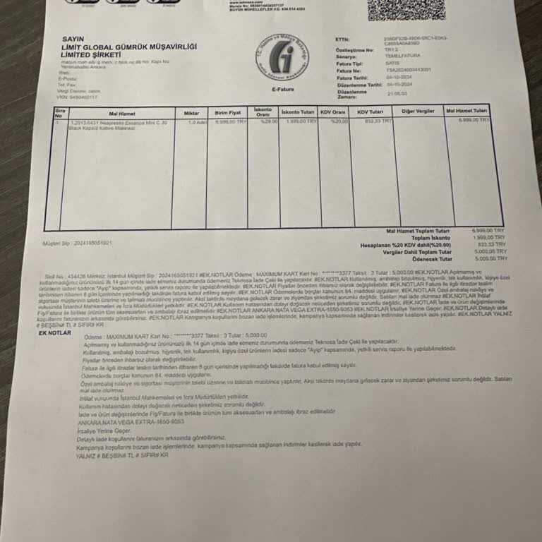 Nespresso Kahve Makinesi ve Teknosa'da İade Sorunu