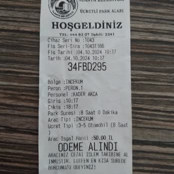 Haksız Otopark Ücreti ve İletişim Sorunu