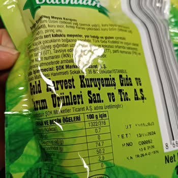 Gold Harvest Kuruyemiş Karışık Meyve Kuruyemişindeki Garip Koku Sorunu