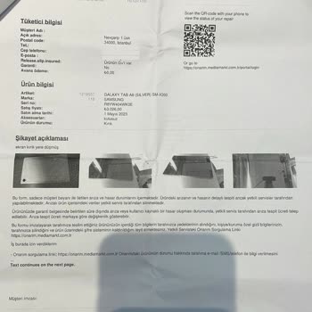 Kasko Kapsamında Tamir Edilmeyen Tablet Sorunu