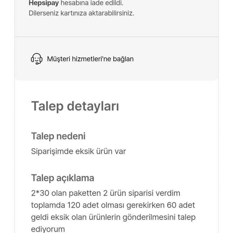 Eksik Ürün Teslimatı ve Yanıltıcı İade Süreci