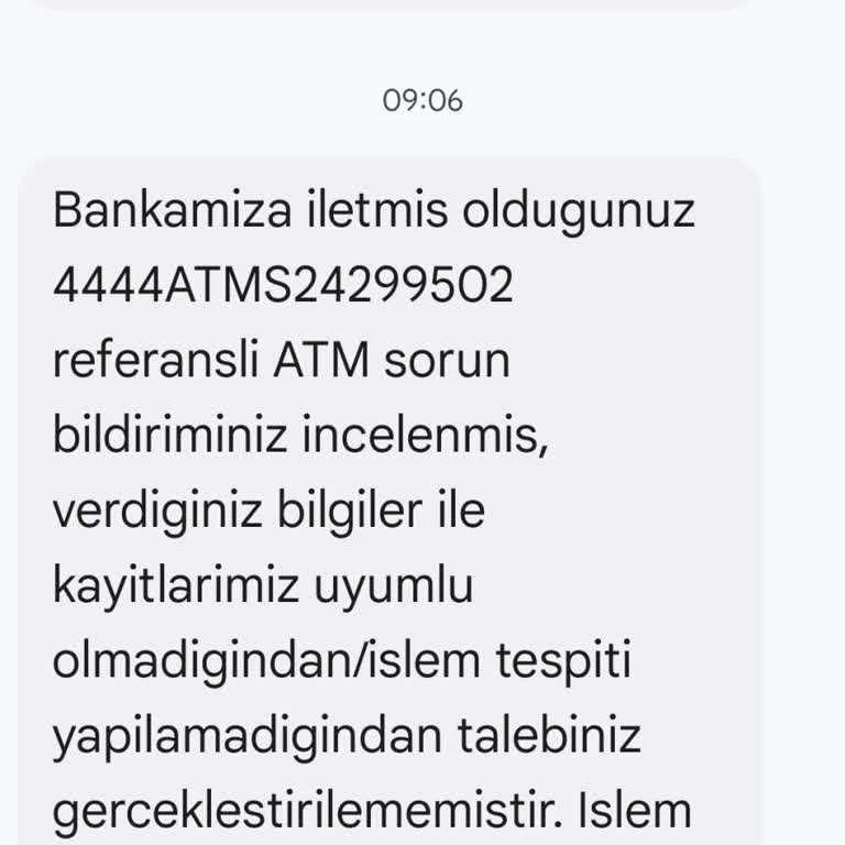 ATM'de Yutulan Para ve Müşteri Hizmetleri Sorunu