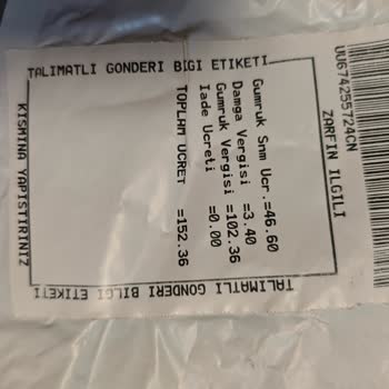 Amazon Gümrük Ücreti İadesi Sorunu