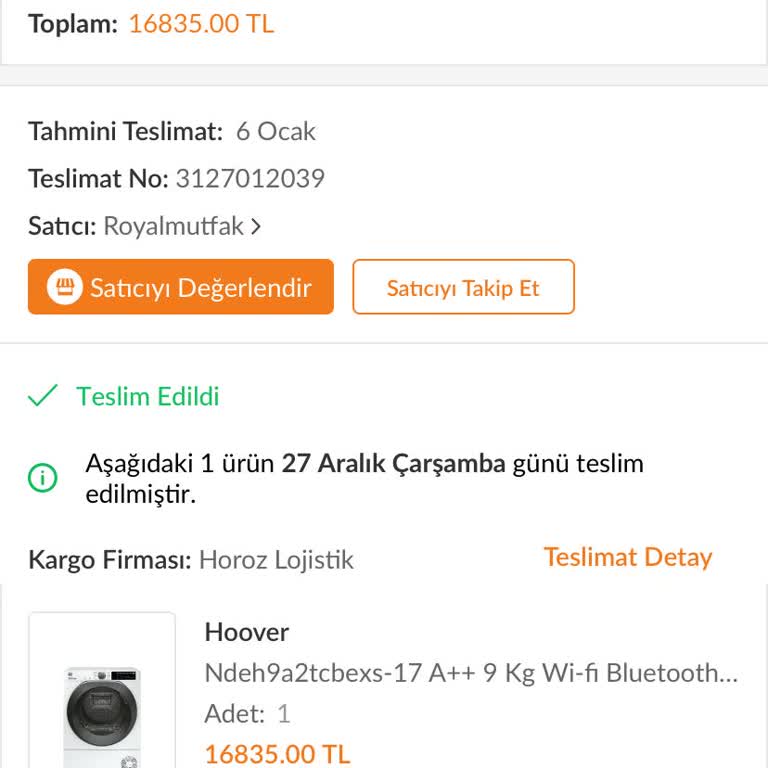 Hoover Kurutma Makinesi Kapak Sorunu