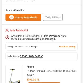 Elektrikli Scooter İade Sürecinde Yaşanan Sorunlar