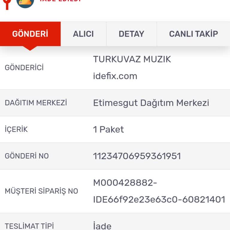 İdefix Ve Kargo Firması Arasındaki İletişimsizlik Mağduriyeti