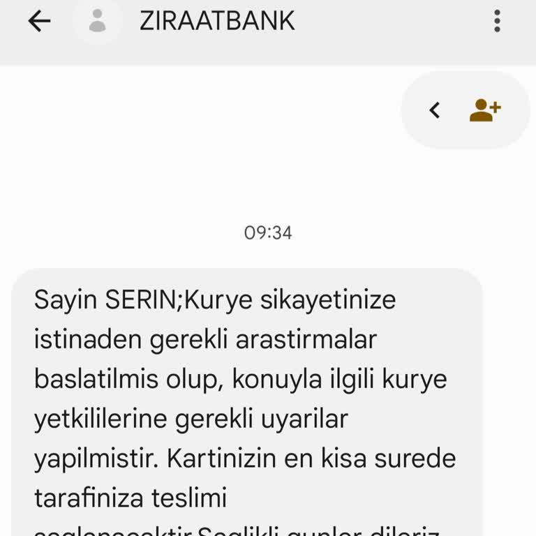Kredi Kartı Teslimatında Ziraat Bankası Ve Kargo Şirketi Sorunu