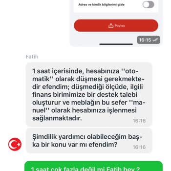 Havale İşlemi Sonrası Bekleyen Para İadesi