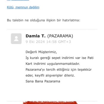 Pazarama'da Yanıltıcı İndirim Kampanyası Ve İletişim Sorunları