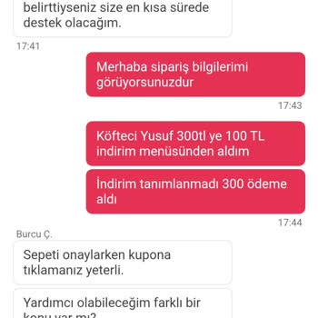 İptal Edilemeyen Sipariş Ve Kullanılamayan Kupon