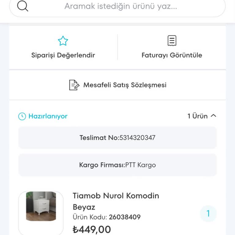 A101'den Aldığım Komodin 2 Aydır Teslim Edilmedi