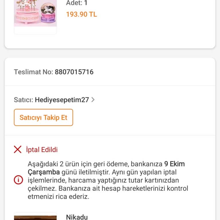 Trendyol İptal Sonrası Para İadesi Sorunu