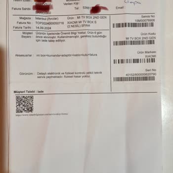 Vatan Bilgisayar'da İade Sorunu