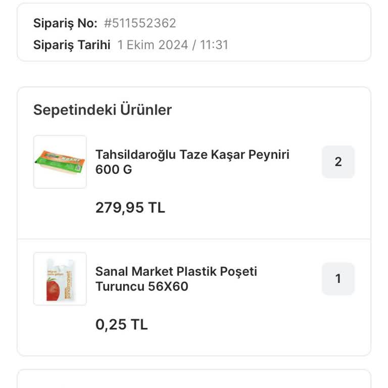 Stokta Olmayan Ürün İçin Sipariş İptali