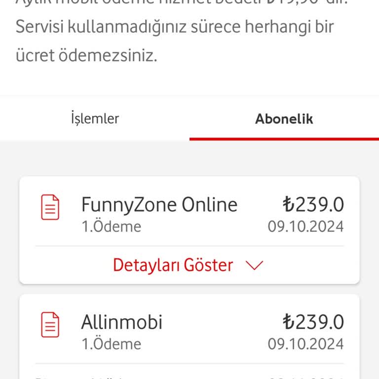 Vodafone'dan Onaysız Oyun Servisi Üyeliği Ve Haksız Fatura