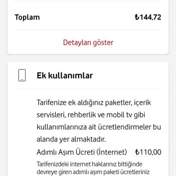 Vodafone'da Beklenmedik Aşım Ücreti Şoku