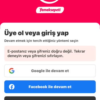 Yemek Sepeti Uygulaması Erişim Sorunu