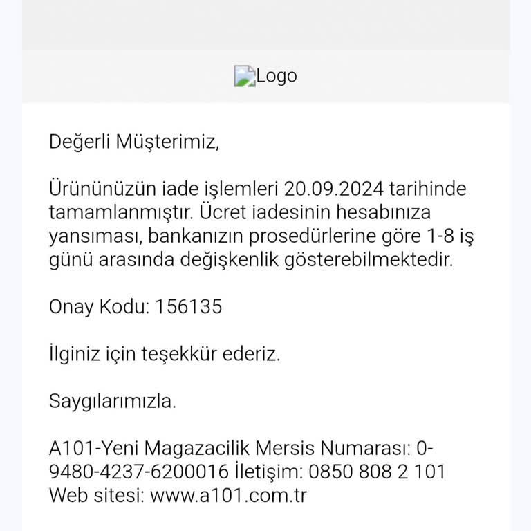 A101'den İptal Edilen Siparişin Para İadesi Sorunu
