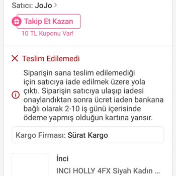 Teslim Edilemeyen Sipariş Ve İade Sorunu