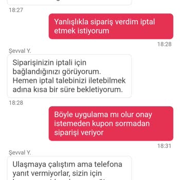 Yanlışlıkla Verilen Siparişin İptal Edilememesi