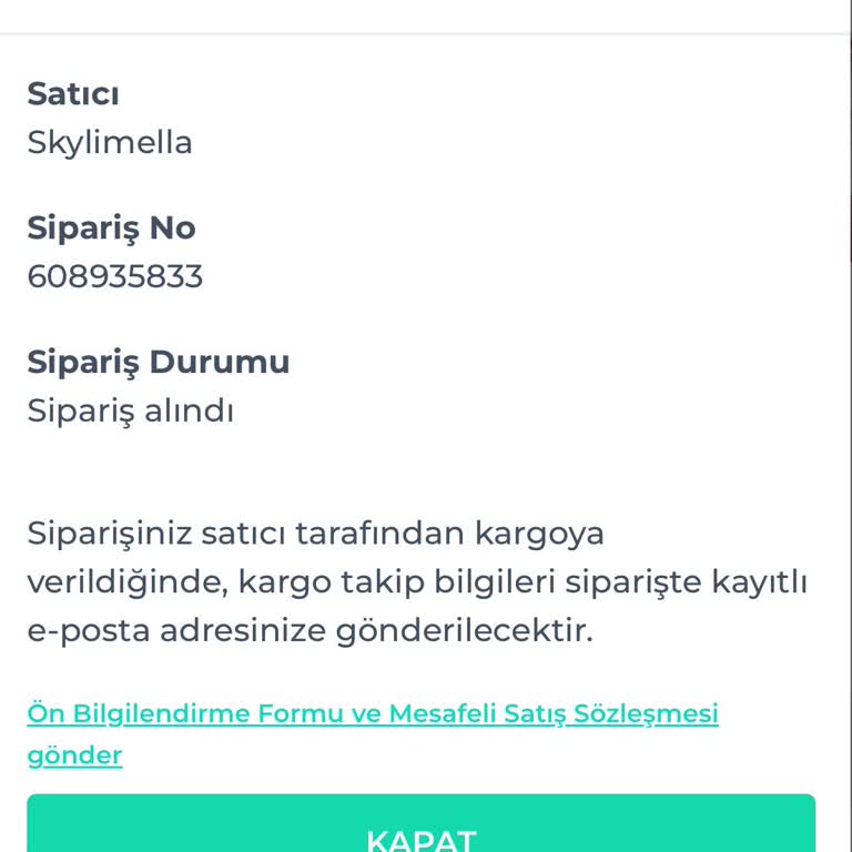 Sipariş Gecikmesi Ve Ücret İadesi Talebi