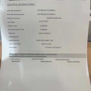 Optimum Mağazasından Aldığım Defolu Ürünün İade Sürecinde Sorun Yaşıyorum