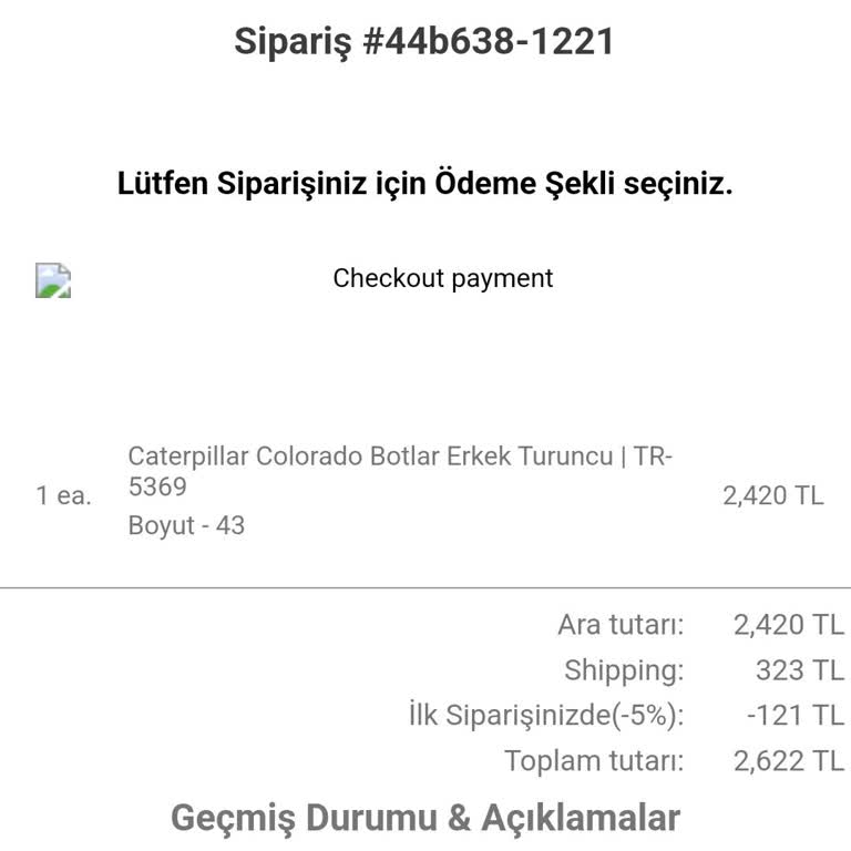 Caterpillartürkiye.com Para İadesi Şikayeti