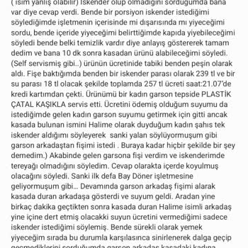 Baydöner'de İskender Siparişimde Yaşadığım Sorunlar