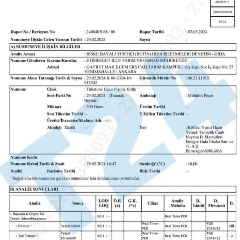 Köfteci Yusuf'tan İade Edilmeyen Açılmamış Kıyma