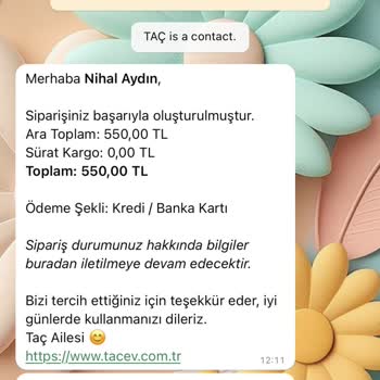 Taç Online Alışverişte Teslimat Ve İletişim Sorunu