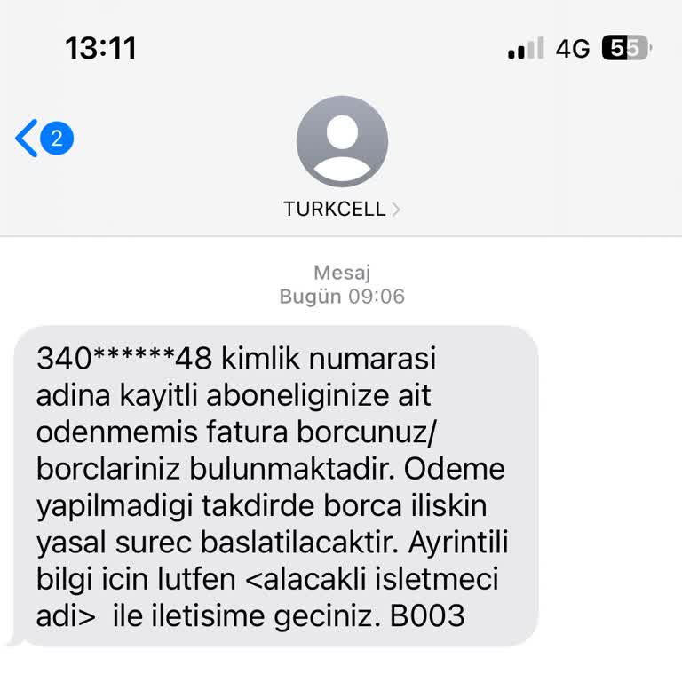 Yanlış Kimlik Bilgisiyle Faturalandırma Sorunu