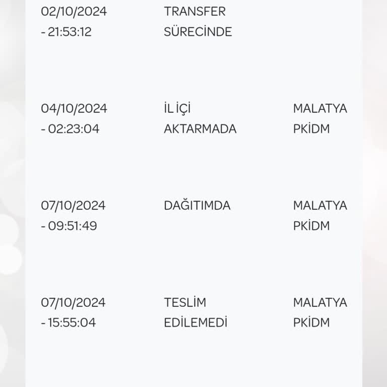 PTT Kargo Malatya PİDM Şikayeti