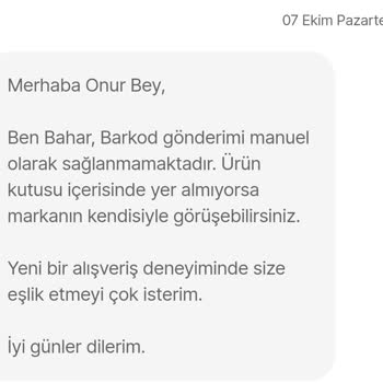 Hepsiburada'dan Alınan Termosun Barkod Sorunu