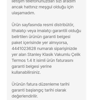 Hepsiburada'dan Alınan Termosun Barkod Sorunu