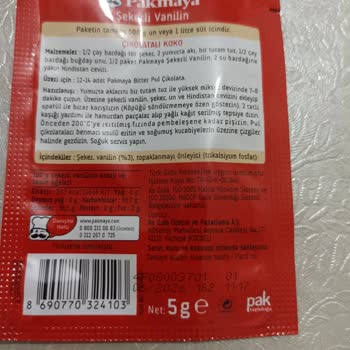 Pakmaya Şekerli Vanilin Paketinde Eksik Ürün Şoku