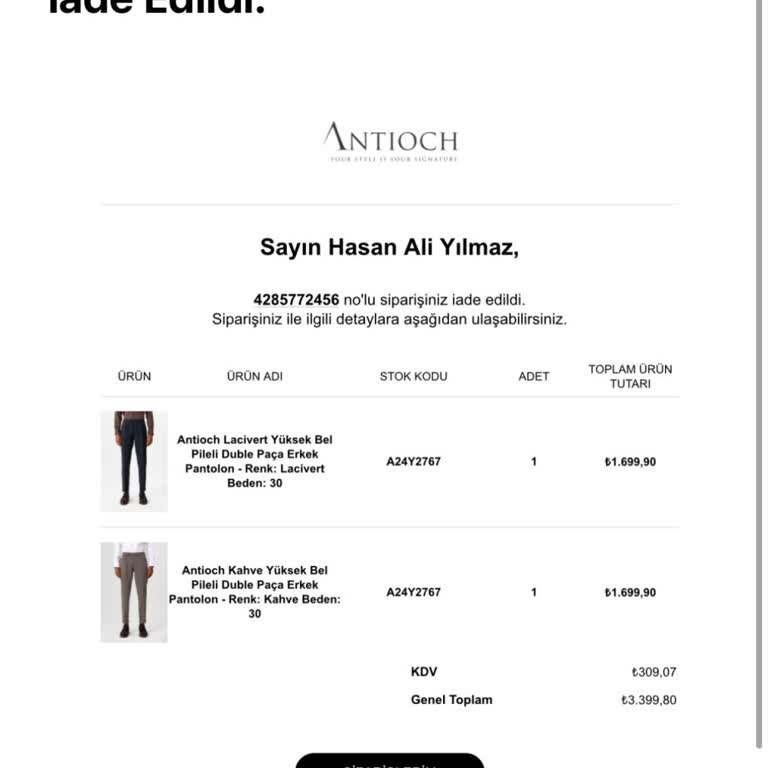 İade Edilen Ürünlerin Para İadesi Bekleniyor