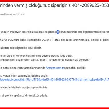 Amazon Sipariş İptali Ve Müşteri Hizmetleri Hayal Kırıklığı