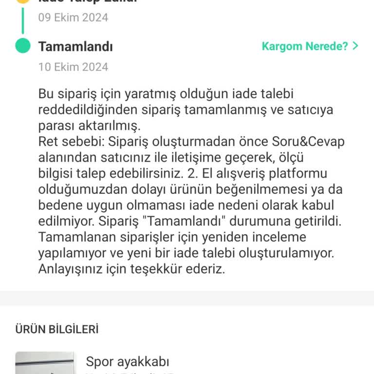 Yanlış Numara Ayakkabı Ve İade Sorunu