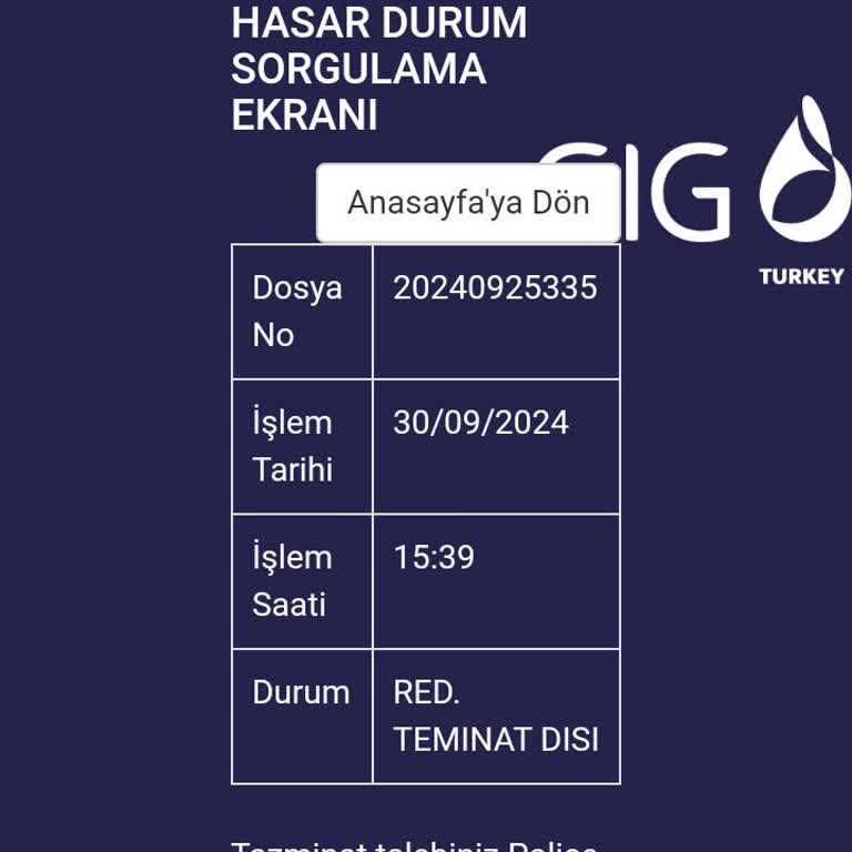 Gig Sigorta Teknosa Ve Sigorta Şirketinin Pil Değişimi Mağduriyeti