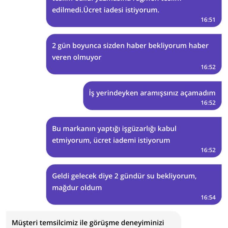 Teslim Edilmeyen Sipariş Ve İletişim Sorunları