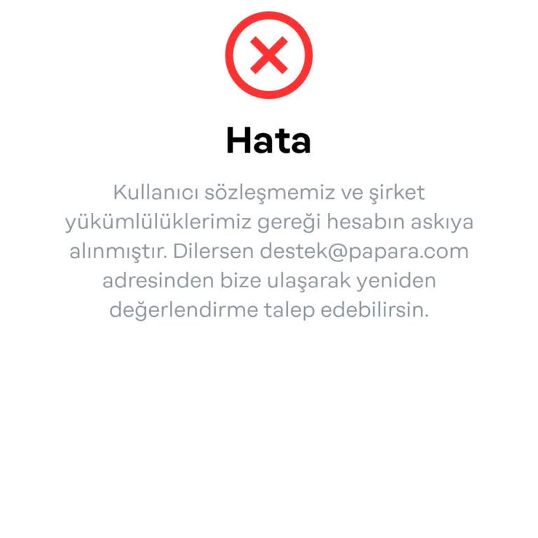 Papara Kartımın Haksız Askıya Alınması