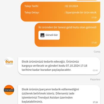 Eksik Ürün Ve İletişim Sorunu