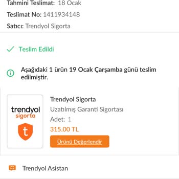 Trendyol'da Ek Sigorta Mağduriyeti