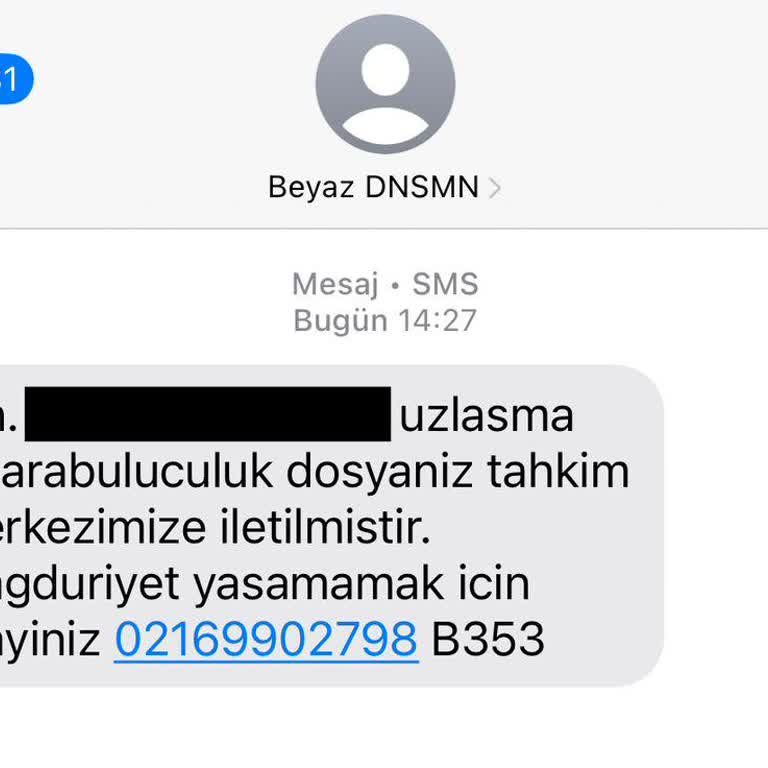 Beyaz Dnsmn (SMS) Tarafından Gelen Yanıltıcı Mesaj!