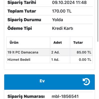 Teslim Edilmeyen Damacana Siparişi Ve İletişim Sorunları