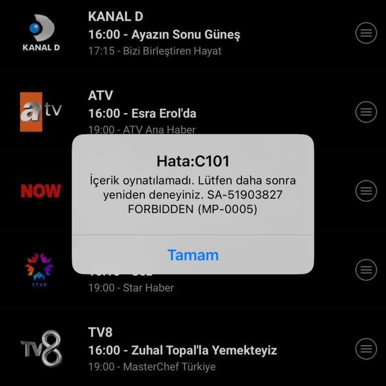 Bein Connect Üzerinde C101 Hatası Ve Ulusal Kanallarda İzleme Sorunu